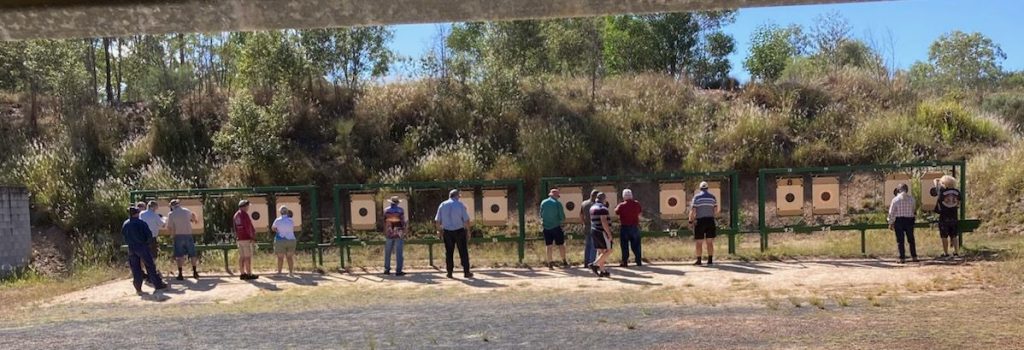People checking targets on range 1